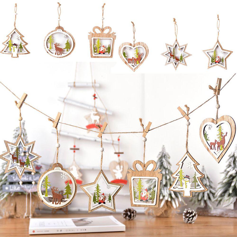 Phụ Kiện Treo Trang Trí Cây Thông Noel Bằng Gỗ DIY