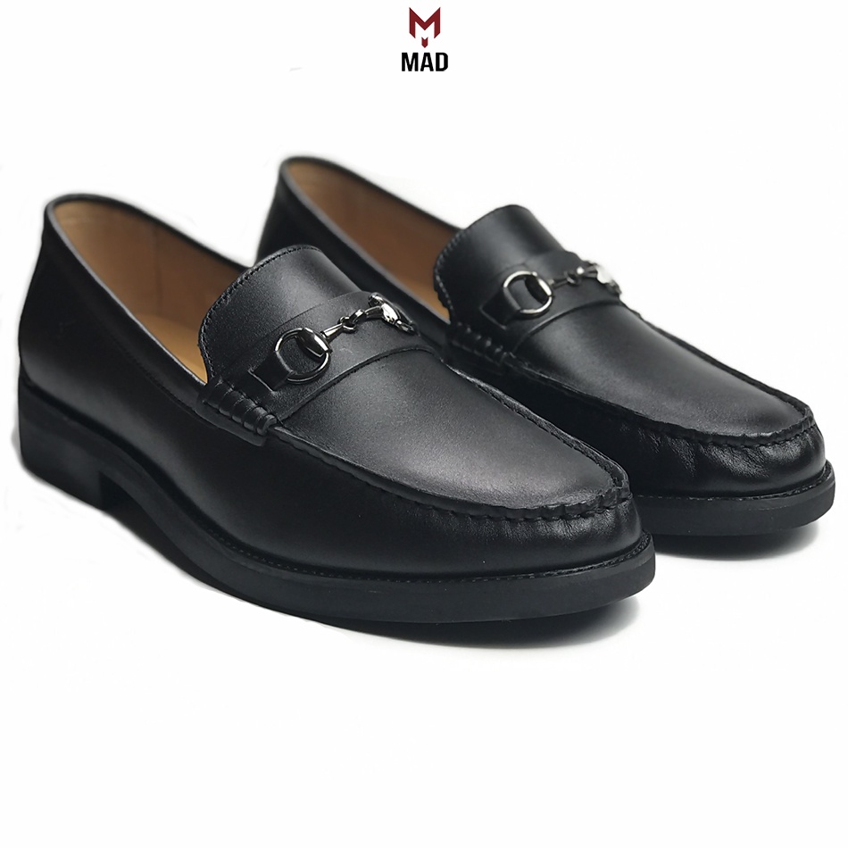[Mã BMBAU300] Giày lười tây công sở nam MAD horsebit loafer Black da bò cao cấp thời trang giá rẻ uy tín
