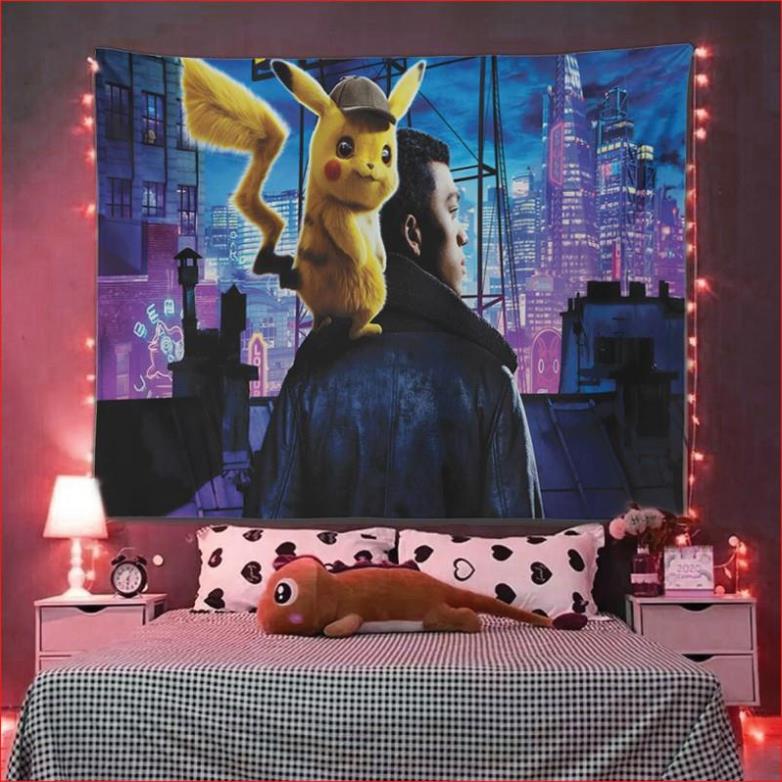 Pokemon 6  Tranh vải treo tường size to tặng móc treo, thảm treo tường decor phòng ngủ đẹp.