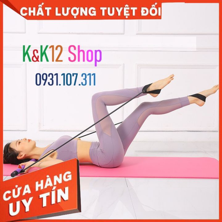 Thanh tập Yoga. Thanh tập cơ Mông Đùi pilates bar Topbody có dây kháng lực dụng cụ tập toàn thân.