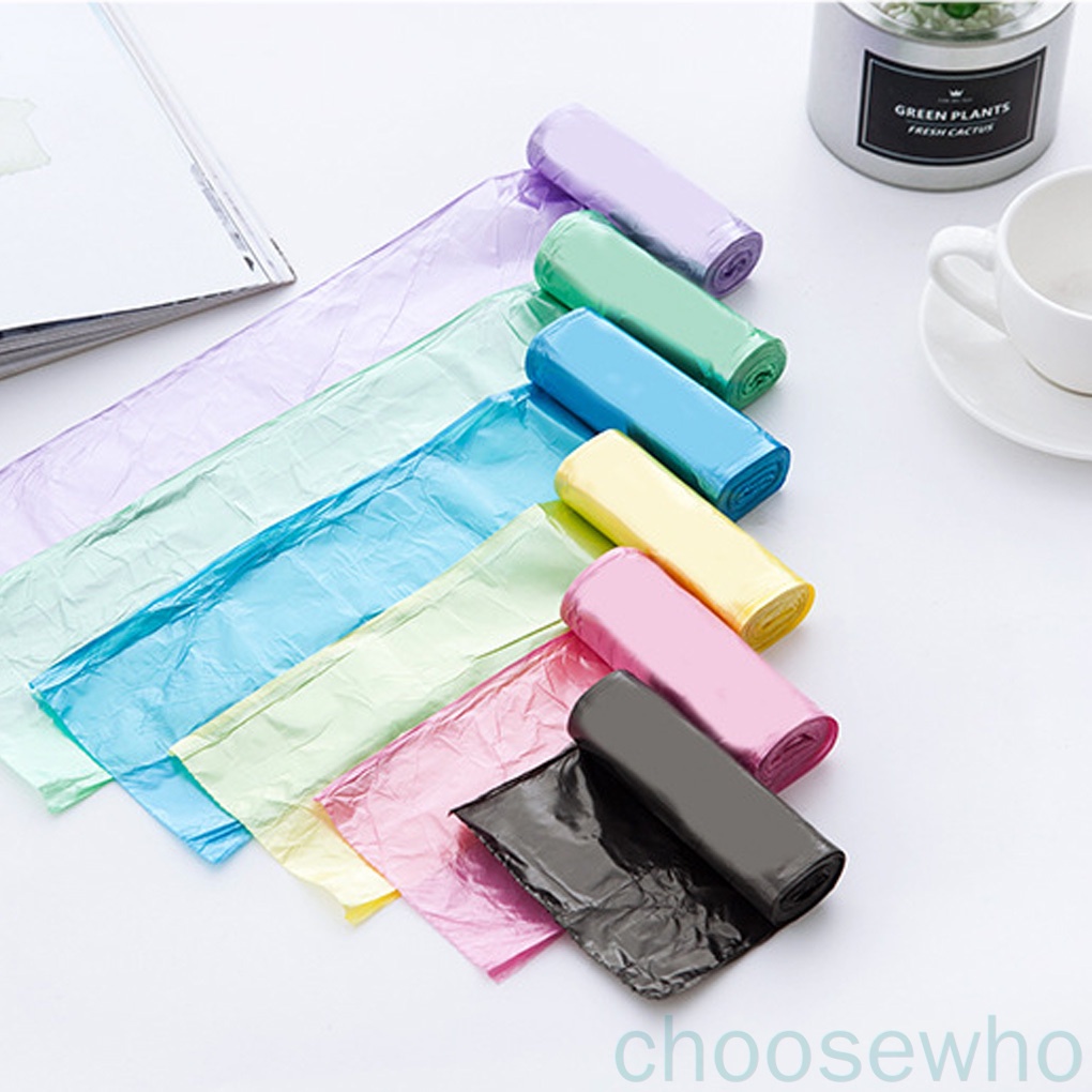 Set 5 cuộn túi đựng rác bằng nhựa PE dùng một lần màu sắc ngẫu nhiên tiện lợi