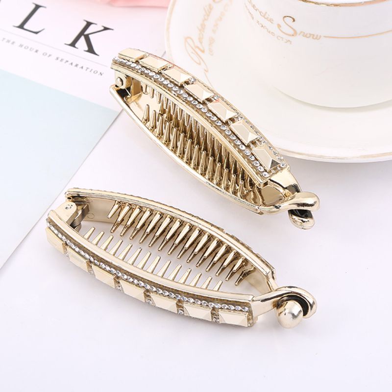 Kẹp Tóc Hình Quả Chuối Có Đính Đá Lấp Lánh