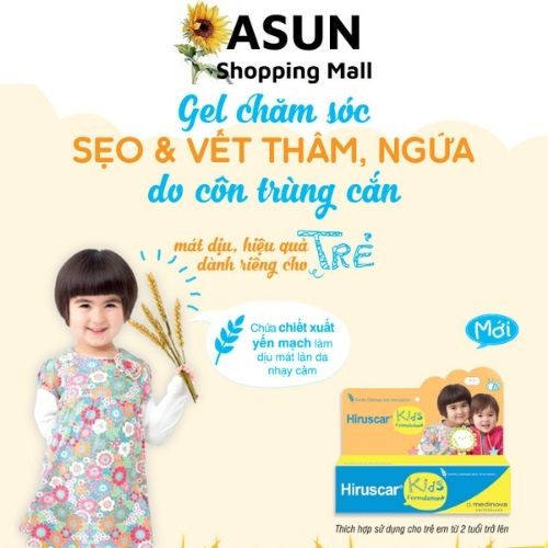 Gel Cải Thiện Sẹo, Thâm, Ngứa, Vết Côn Trùng Cắn Hiruscar Kids Cho Trẻ Em 10g