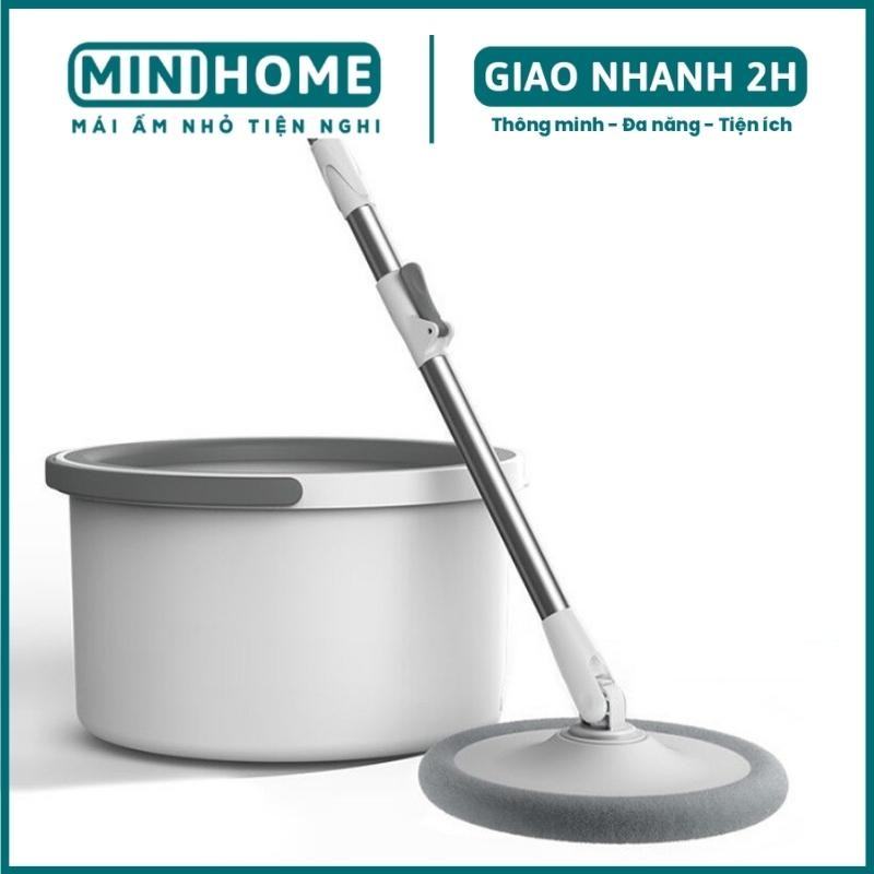 Bộ Cây Lau Nhà Thông Minh, Bộ Cây Lau Nhà Tự Vắt Xoay 360 Độ Kèm Thùng Tự Vắt K8 Cao Cấp