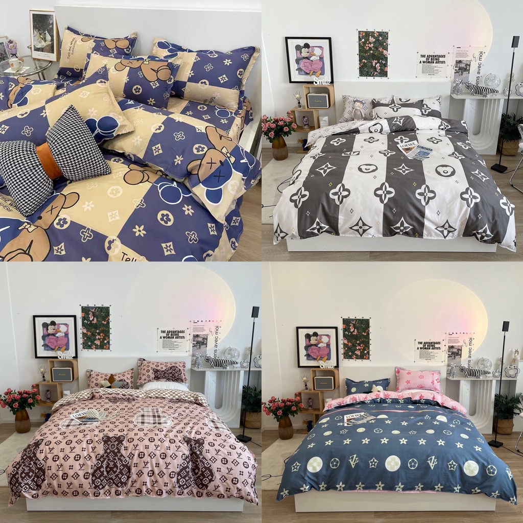 Bộ Vỏ Chăn Ga Gối Đệm LV Hàn Quốc Cao Cấp (không bao ruột)