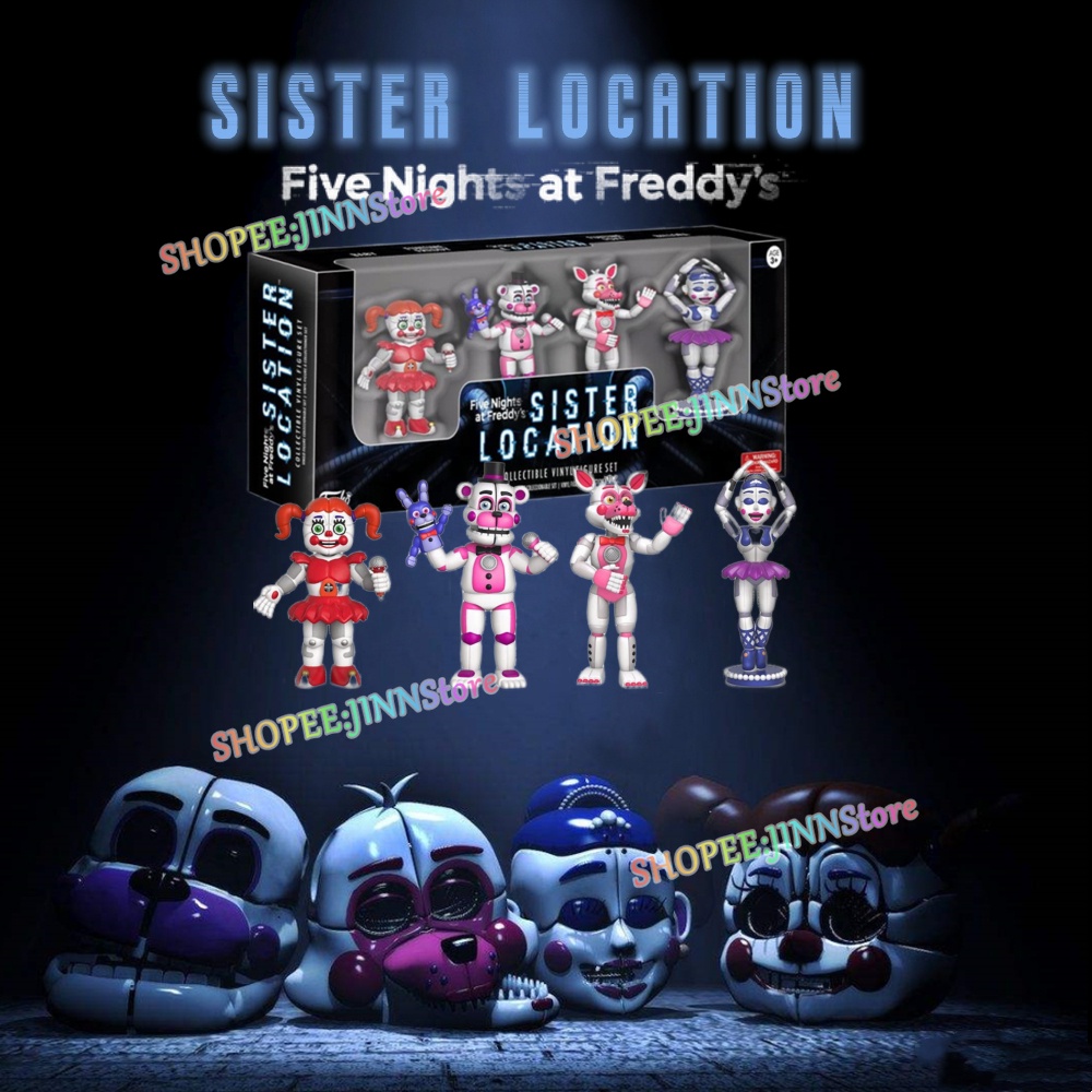 JINN Đồ chơi FNAF nhân vật hành động FIVE NIGHTS AT FREDDY'S: Sister Location Foxy Freddy Ballora Xiếc Em bé 4 gói Đồ chơi Quà tặng
