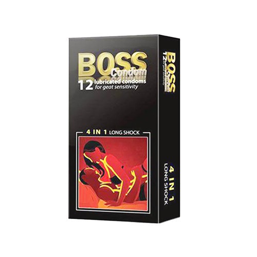 [bao cao su gai][GIÁ SỈ] Bao cao su Boss 4in1 kéo dài thời gian, hộp 12 cái