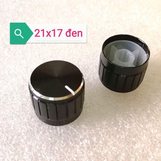 Núm nhôm vặn volume, chiết áp đen , bạc