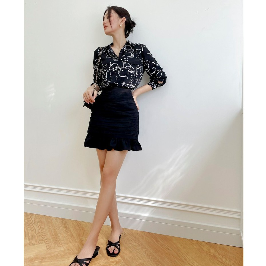 OLV - Chân váy Black Wrinkle Mini Skirt