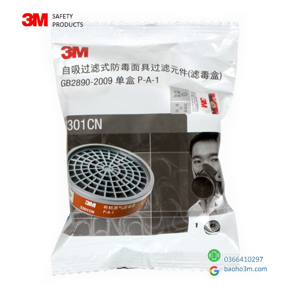 3M 3200-Mặt nạ phòng độc 3M 5 món lọc hơi benzen, acetone, xăng dầu, dùng phun sơn, phòng khói độc, khai thác dầu khí