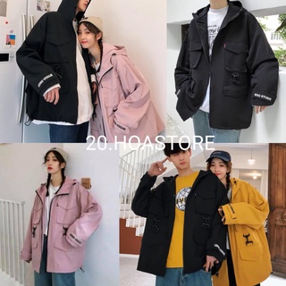 Áo khoác gió kaki túi hộp 3 màu jacket unisex