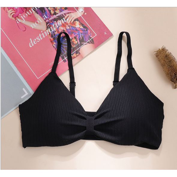 [RẺ VÔ ĐỊCH] Áo bra nữ len tăm hình nơ thể thao âng ngực - Áo bralette coton mềm không gọng mút mỏng Y27