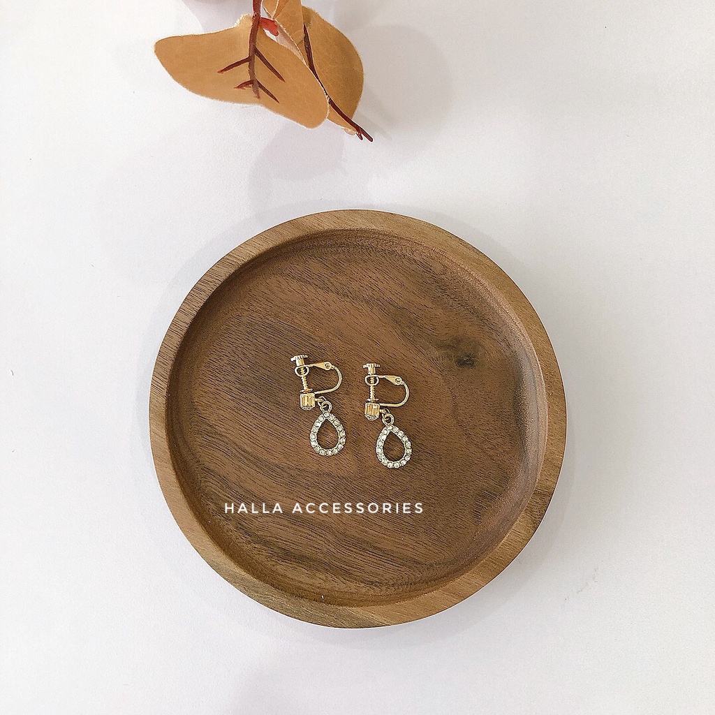 Khuyên tai thanh lịch phong cách Hàn Quốc, sáng đẹp bền màu HALLA