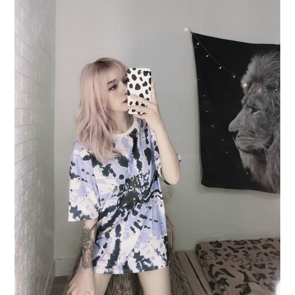 áo kiểu thun form rộng màu loang xinhhhh hot nhé ảnh thật