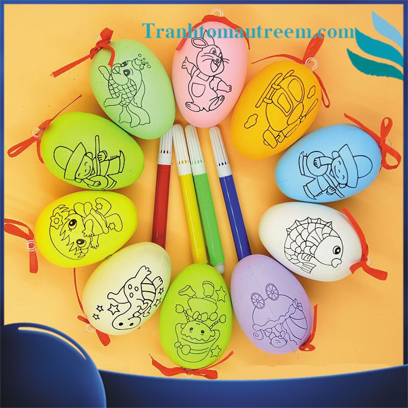 Trứng Tô Màu Sáng Tạo Tặng Kèm Bút Lông