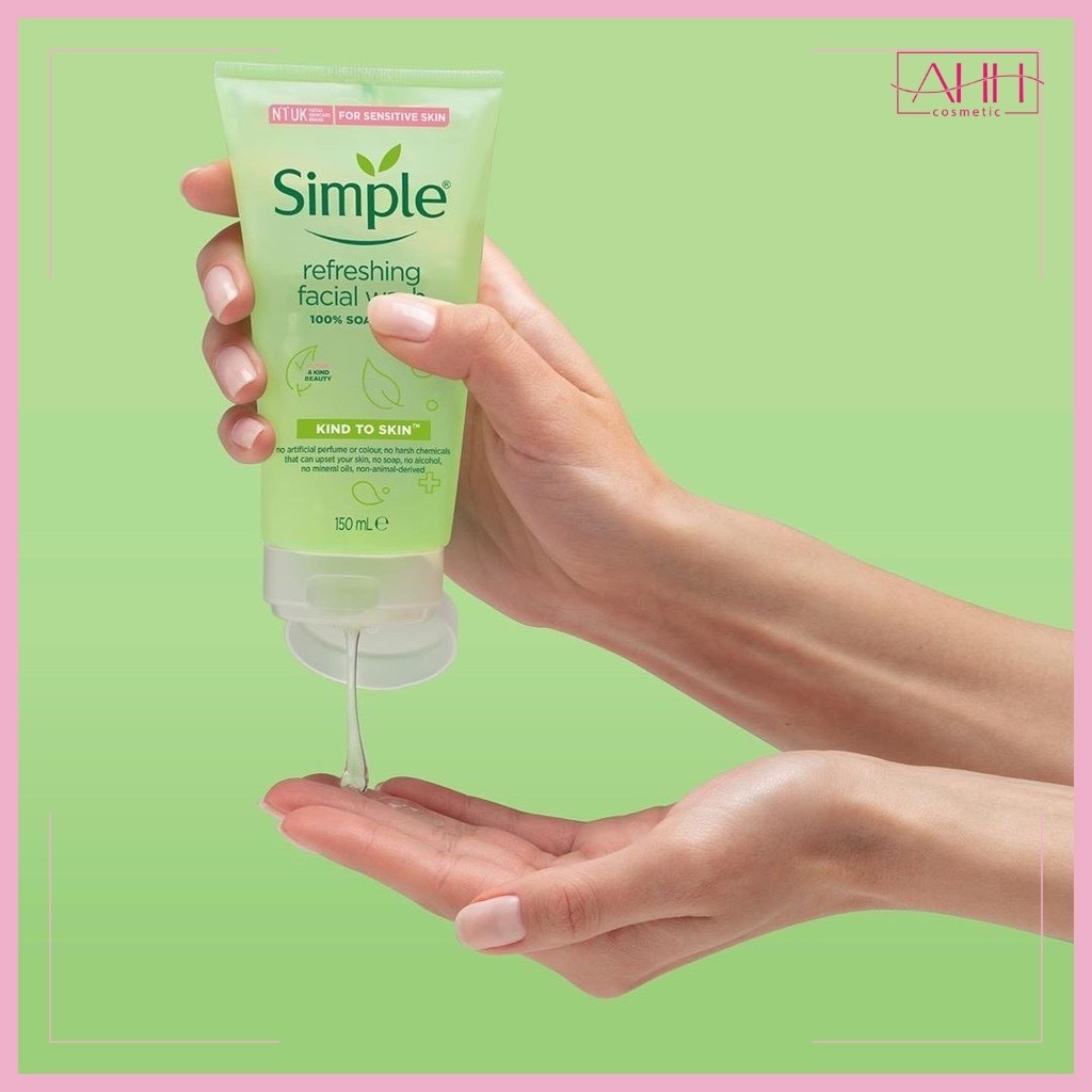 Sữa Rửa Mặt Simple [ HÀNG CHÍNH HÃNG] Kind To Skin Refreshing Facial Wash Gel AHH Cosmetic | BigBuy360 - bigbuy360.vn