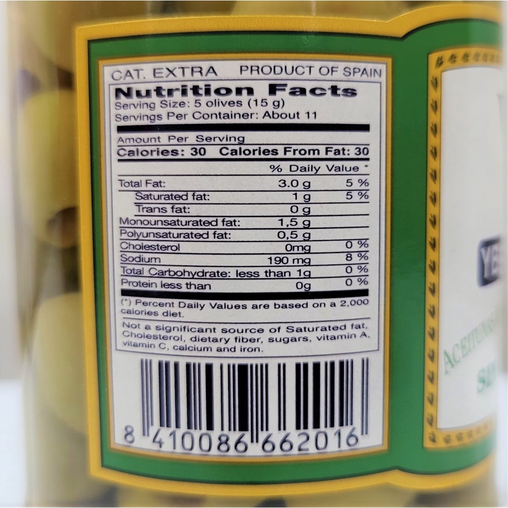 [Lọ 370g] QUẢ Ô LIU XANH MANZANILLA TÁCH HẠT [Spain] YBARRA Pitted Manzanilla Green Olives (atu-hk)