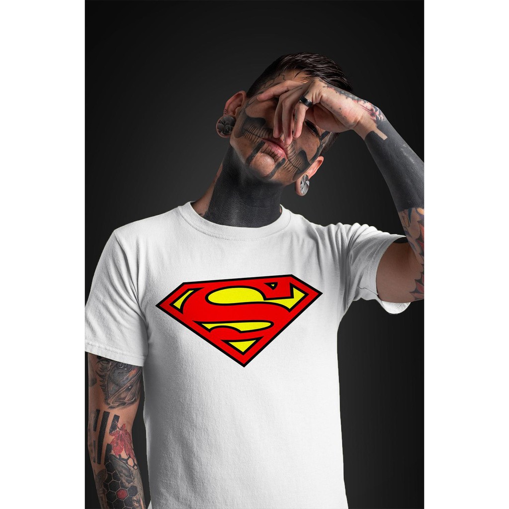 Áo thun in hình Logo superman màu đỏ vàng