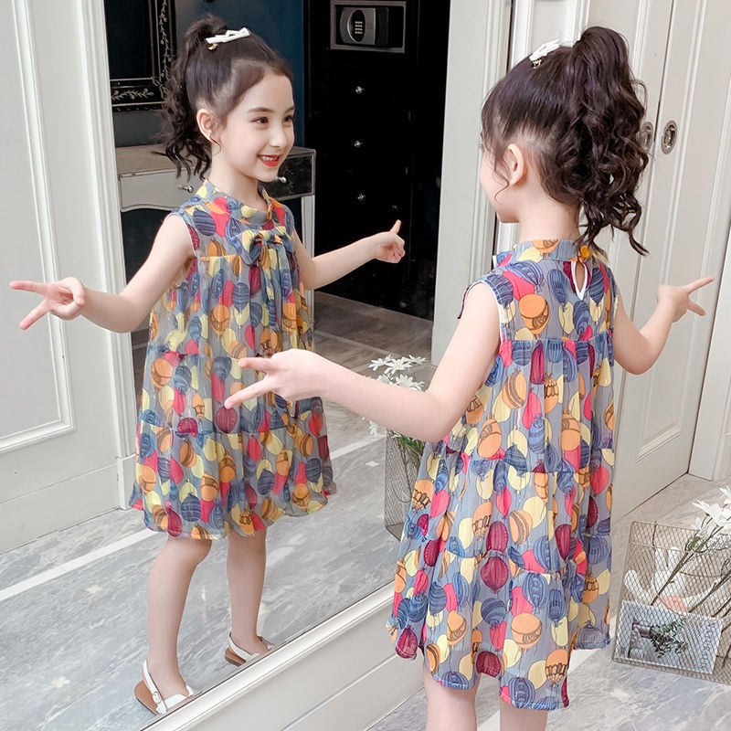 Đầm Công Chúa Chất Liệu Chiffon Thời Trang Mùa Hè Phong Cách Hàn Quốc Cho Bé Gái