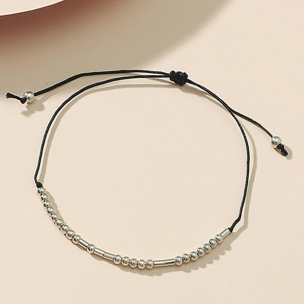 Vòng Tay Dây Bện Mặt Kim Loại Khắc Chữ Thời Trang