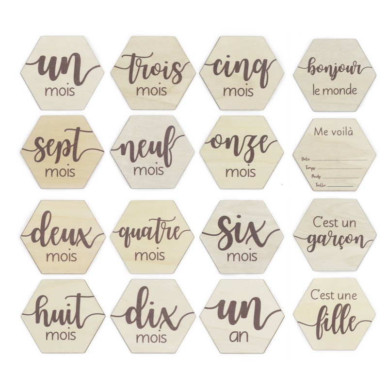 Bộ Thẻ Ảnh Đánh Dấu Cột Mốc Tháng Hai Mặt Dành Cho Bé