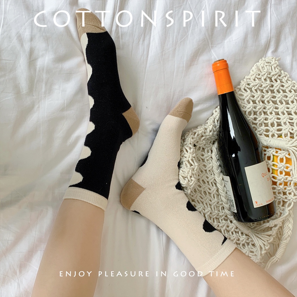 Vớ nữ cổ cao cá tính Hàn Quốc Cao cấp Tất dài nữ cao cổ chất dày dặn Thu Đông