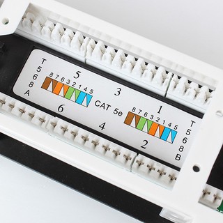 3C CAT5e Pro RJ45 Network Mini Patch Panel Wall Mount Rack Surface Bracket 12 P