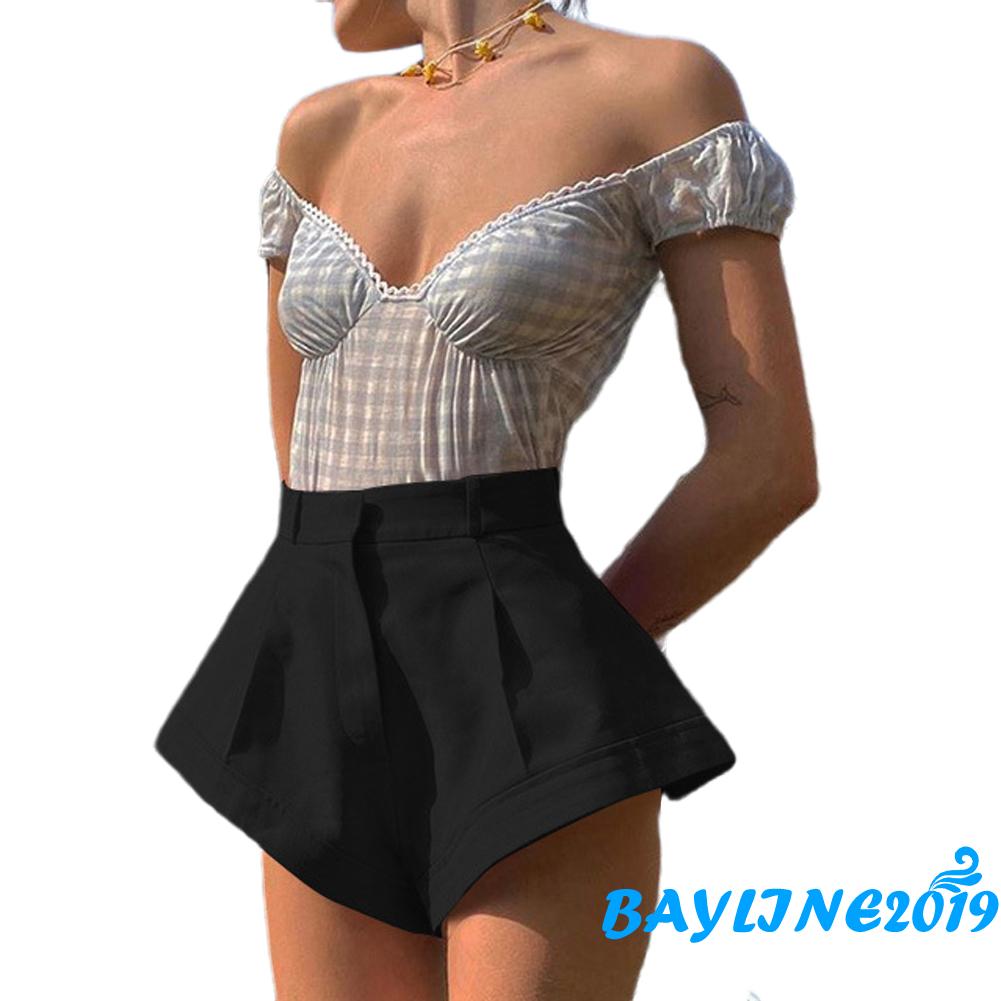 Quần Short Nữ Lưng Cao Ống Rộng Cá Tính | BigBuy360 - bigbuy360.vn