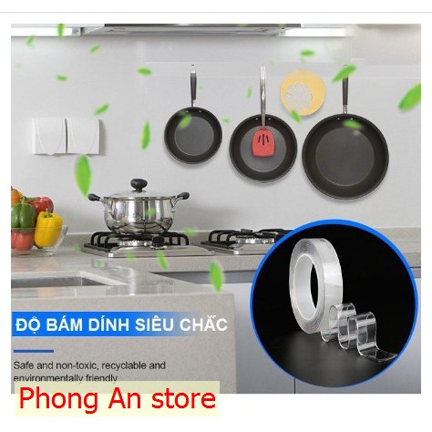 Cuộn băng keo nano 2 mặt trong suốt cao cấp chịu lực chịu nhiệt tốt