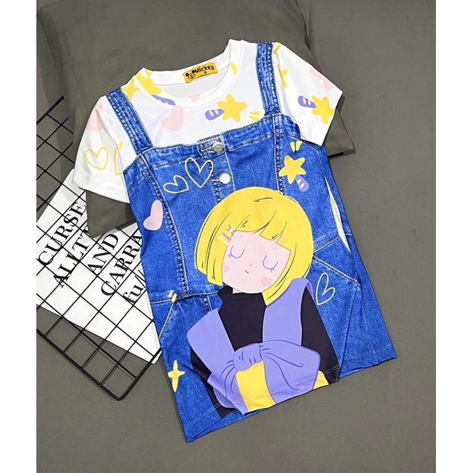 Đầm Thun lạnh giả JEAN cho bé 10kg tới 21kg