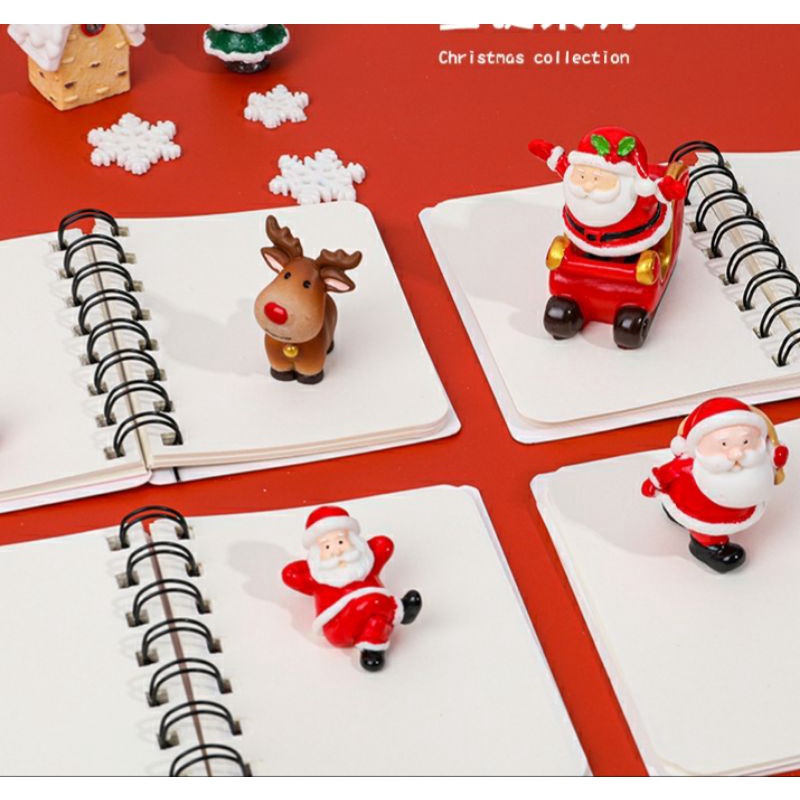 Sổ tay cute ghi chép từ vựng chủ đề giáng sinh/ Sổ lò xo mini, vở viết a7 cầm tay hình noel làm quà tặng cho học sinh