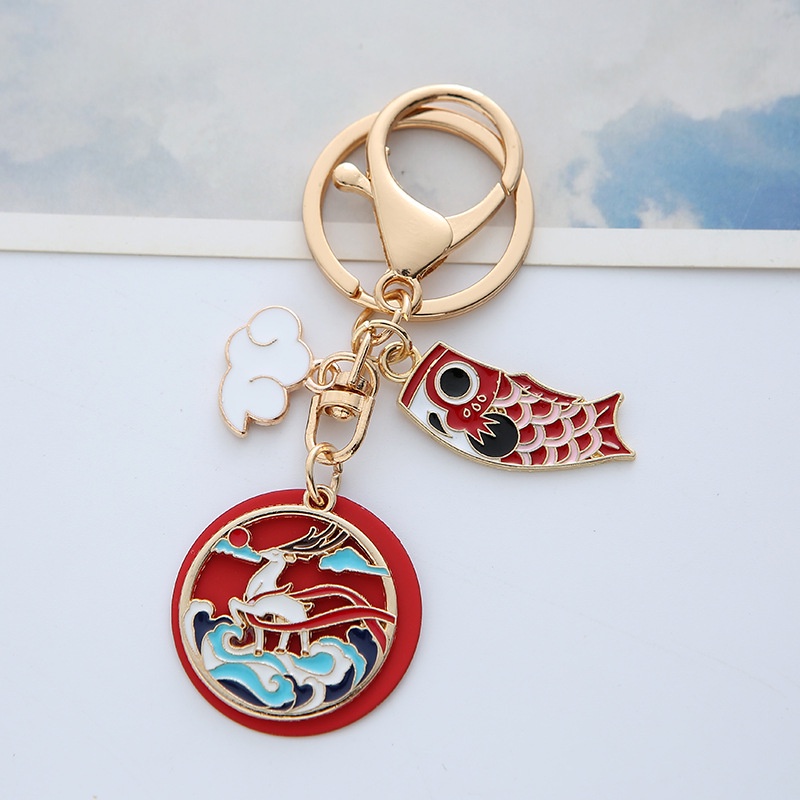 Móc Khóa Xe Hơi Hình Chú Thỏ Dễ Thương Phong Cách Trung Hoa