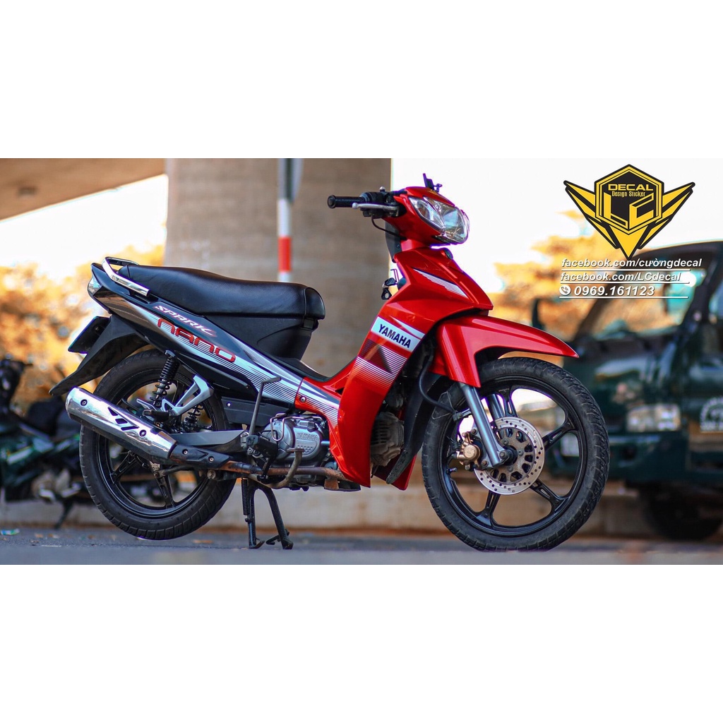 Tem rời xe sirius nano đỏ trắng đen