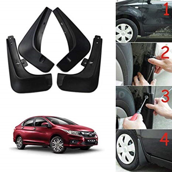 Bộ 4 tấm chắn bùn nhựa dẻo thiết kế riêng theo xe Vios, Xpander, City, Brio, Wigo, Mazda 3, Innova