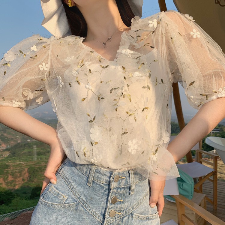 (A2) áo sơ mi voan họa tiết hoa có từ size S đến 2XL