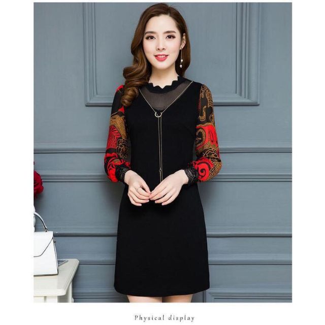 ĐẦM SUÔNG CỔ RĂNG CƯA PHỐI TAY VOAN CAO cấp mã 4..8