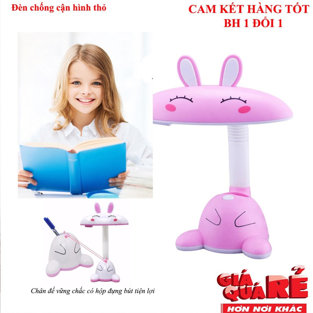 {HOT} -  đèn học thỏ để bàn cho bé học tập/ đèn học