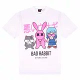 Áo Thun Tay Lỡ Phom Rộng, Unisex nam nữ 45-80kg, BAD RABBIT DOUBLE