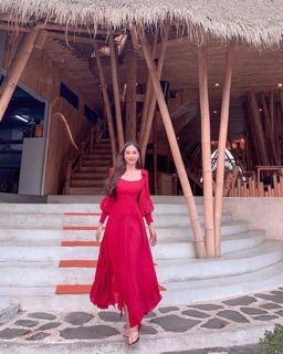 ĐẦM MAXI ĐỎ XẺ TÀ