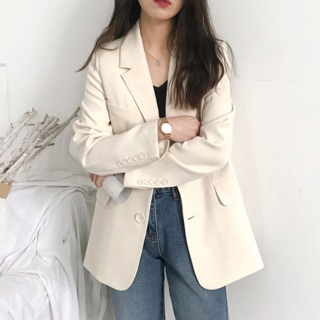 ÁO BLAZER STYLE HÀN QUỐC MÀU TRẮNG
