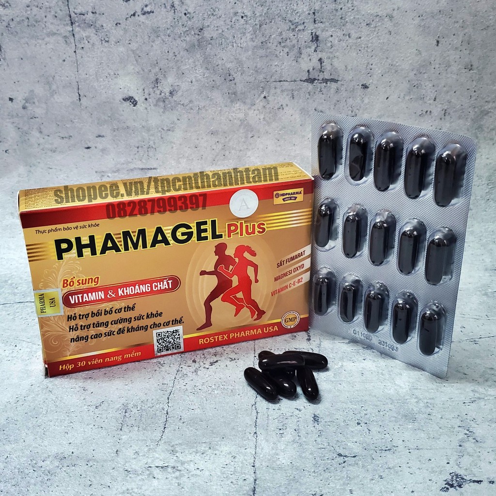 Vitamin tổng hợp PHAMAGEL PLUS bồi bổ cơ thể, tăng cường sức đề kháng - Hộp 30 viên