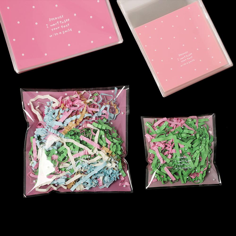 Set 100 Túi Nhựa Đựng Bánh Quy Họa Tiết Chấm Bi