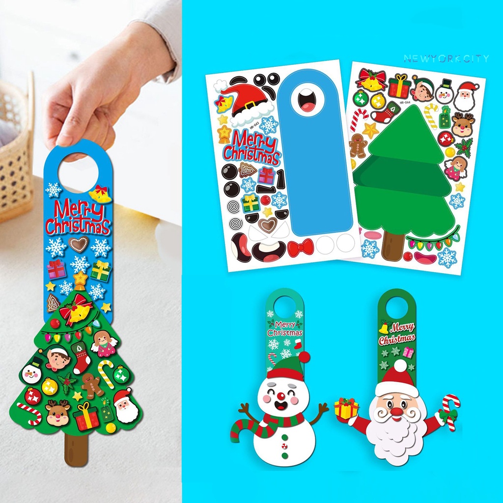 1 Bộ Nhãn Dán Hiệu Ứng 3D Hình Ông Già Noel Trang Trí Cửa Dịp Giáng Sinh