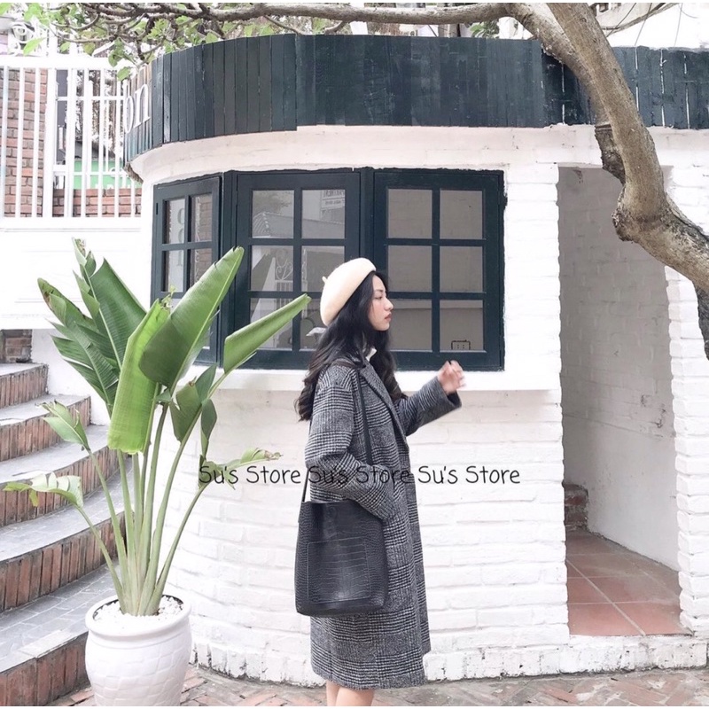 Áo Dạ Kẻ Dáng Dài/Ngắn Style Hàn Quốc | BigBuy360 - bigbuy360.vn