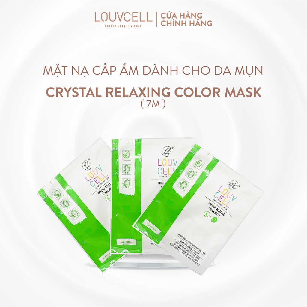 Mặt nạ cấp ẩm dành cho da mụn Louvcell Crystal Relaxing Color Mask 25 ml