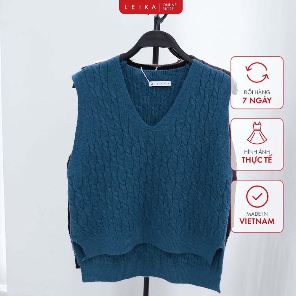 Áo len nữ form rộng kiểu gile 10 màu sắc LEIKA | BigBuy360 - bigbuy360.vn