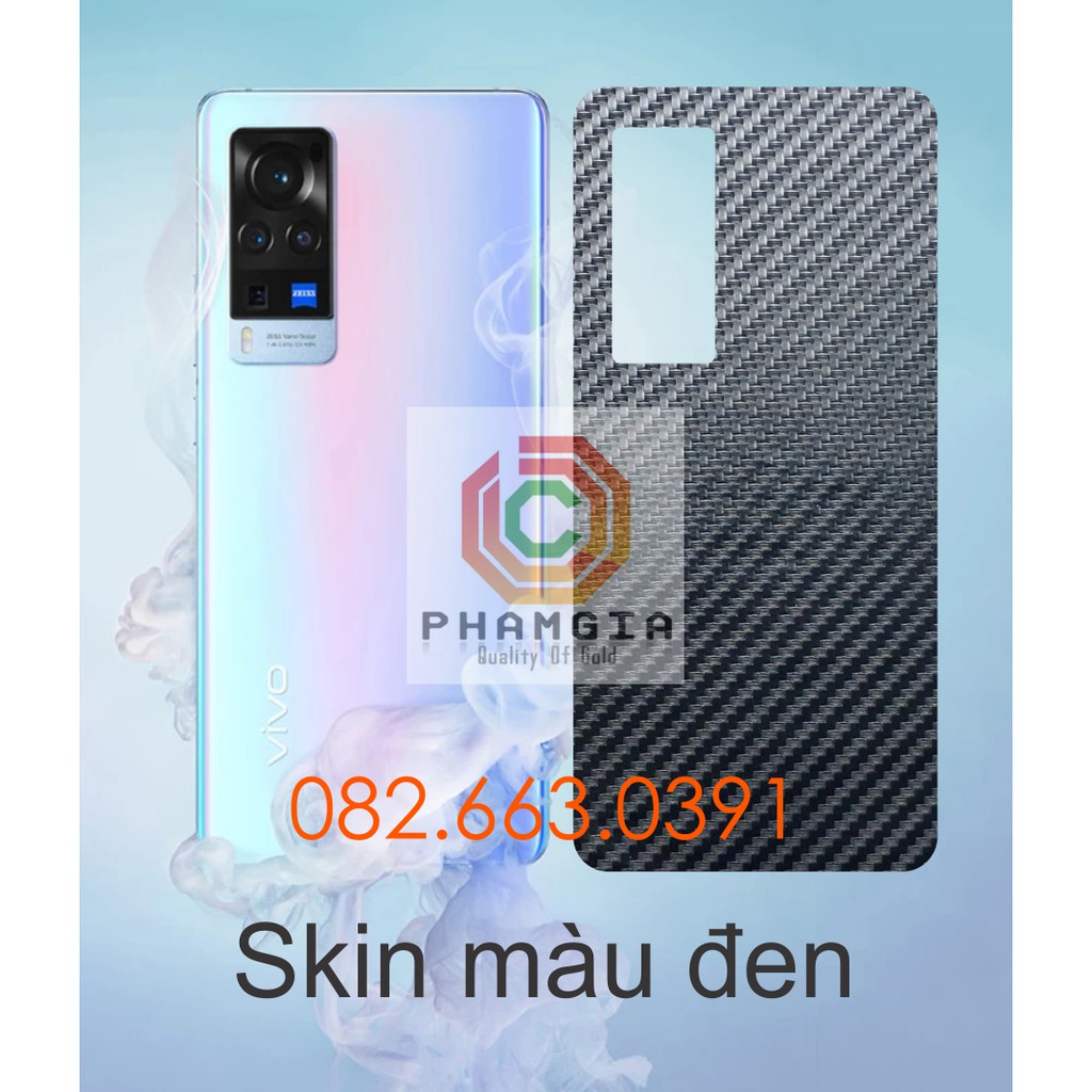Miếng dán mặt lưng skin carbon Vivo X60