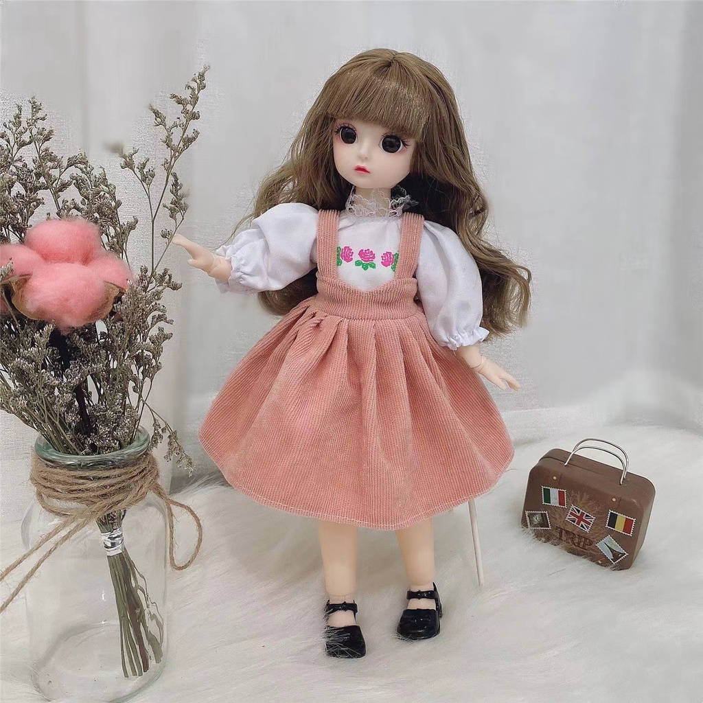 Bjd doll 1/6 búp bê 30cm Búp bê công chúa kèm mắt kính + kẹp tóc xinh xắn 30cm dành cho bé gái đồ chơi ngôi nhà búp bê búp bê bjd thay đổi búp bê búp bê công chúa
