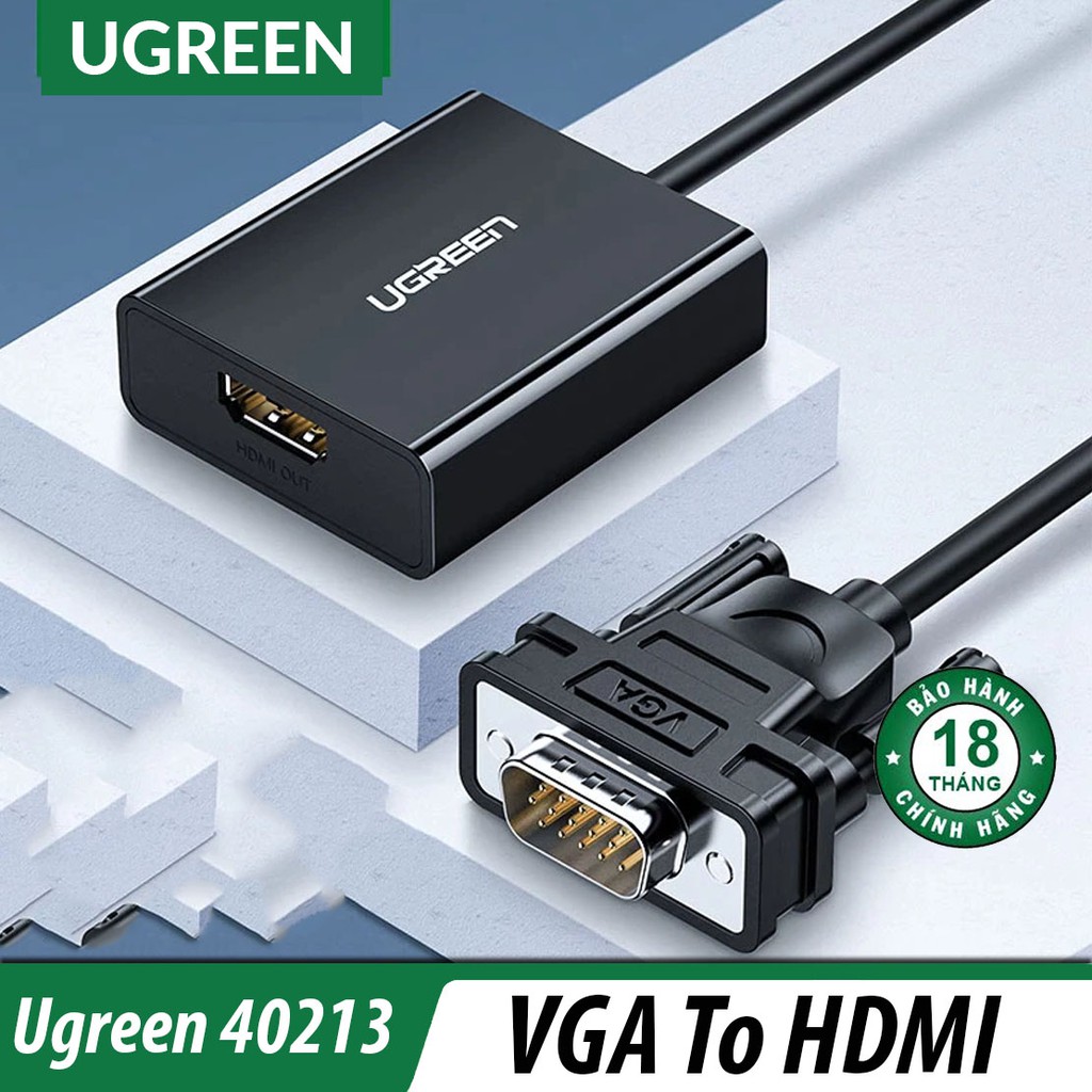Bộ chuyển VGA ra HDMI fullHD 1080p Cao Cấp UGREEN MM106- Hàng Chính Hãng