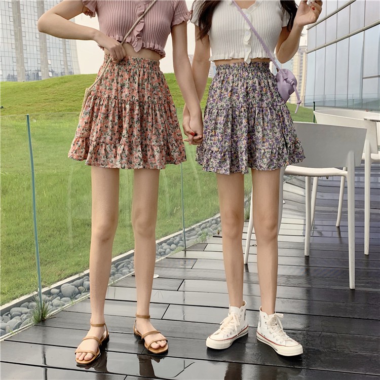 Chân Váy Voan Xếp Li In Họa Tiết Hoa Thanh Lịch Dành Cho Nữ | BigBuy360 - bigbuy360.vn